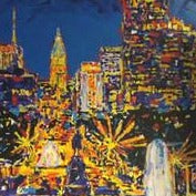 Stango Gallery: The City at Night | Night Time Fountain in The City | Gallery at Studio Burke, Washington, DC
