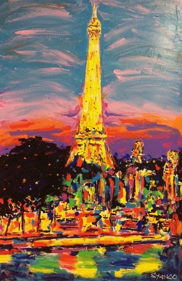 Stango Gallery: City at Night | Night Time Skyline - Paris, France | Gallery at Studio Burke, Washington, DC