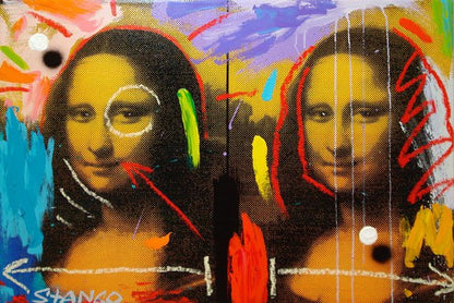 Stango Gallery: Iconic Portrait Mona Lisa | Blue and Purple Two Mona Lisa | Gallery at Studio Burke, Washington, DC