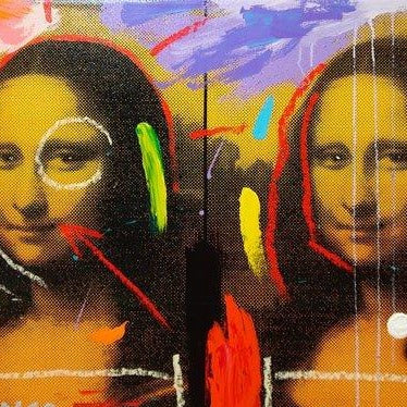 Stango Gallery: Iconic Portrait Mona Lisa | Blue and Purple Two Mona Lisa | Gallery at Studio Burke, Washington, DC