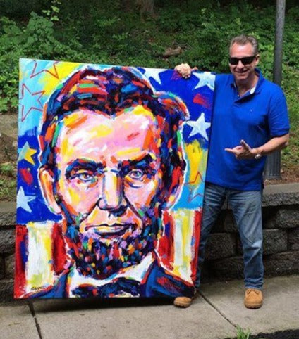 Stango Gallery: The American President: Abe Lincoln | Abe and USA Flag  | Gallery at Studio Burke, Washington, DC