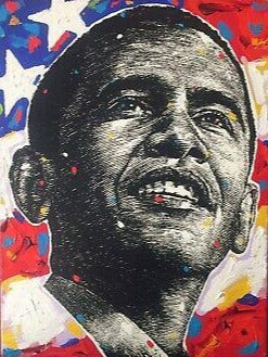 Stango Gallery: The American President: Barack Obama | Obama and The US Flag | Gallery at Studio Burke, Washington, DC