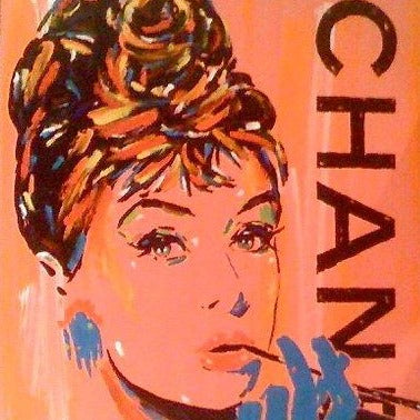 Stango Gallery: An American Icon: Audrey Hepburn | Peach Audrey Hepburn and Chanel | Gallery at Studio Burke, Washington, DC