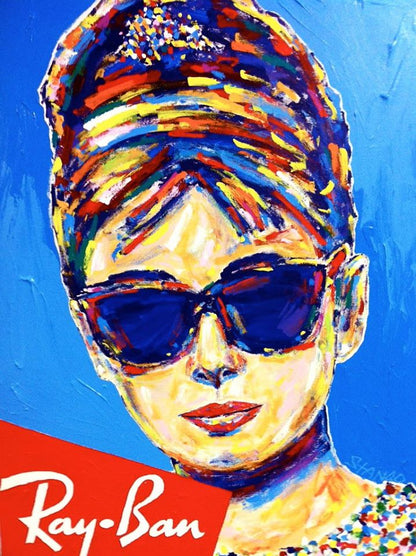 Stango Gallery: An American Icon: Audrey Hepburn | Blue Audrey Hepburn and Ray-Ban Sunglasses | Gallery at Studio Burke, Washington, DC