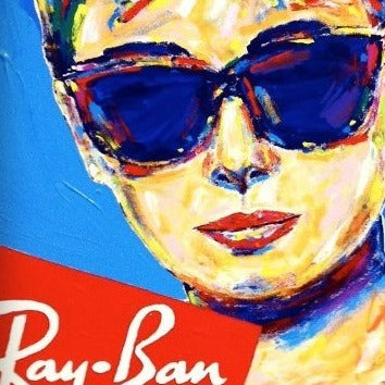 Stango Gallery: An American Icon: Audrey Hepburn | Blue Audrey Hepburn and Ray-Ban Sunglasses | Gallery at Studio Burke, Washington, DC