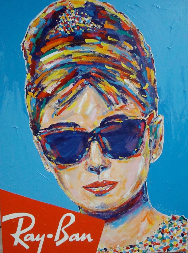 Stango Gallery: An American Icon: Audrey Hepburn | Blue Audrey Hepburn and Ray-Ban Sunglasses | Gallery at Studio Burke, Washington, DC