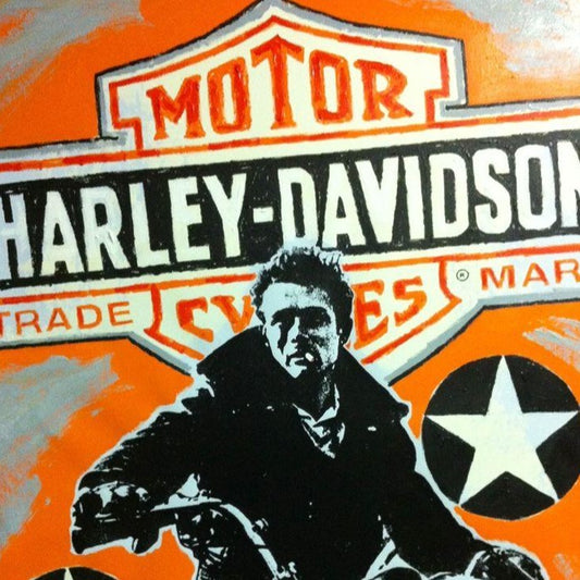 Stango Gallery: McQueen | Orange Harley Davidson and Steve McQueen | Pop Art | Gallery at Studio Burke, Washington, DC