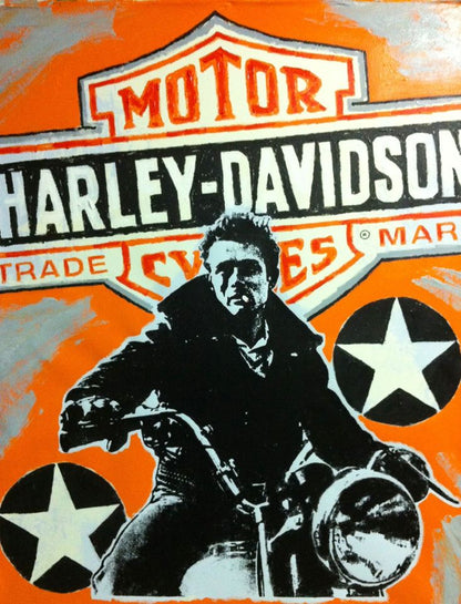 Stango Gallery: McQueen | Orange Harley Davidson and Steve McQueen | Pop Art | Gallery at Studio Burke, Washington, DC