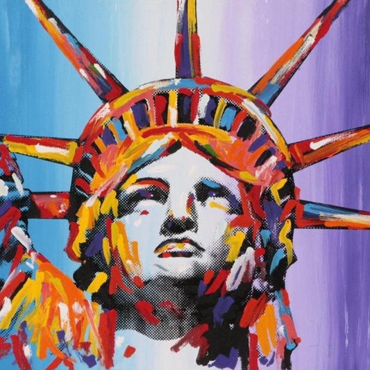 Stango Gallery: Monuments | Lavender and Light Blue Statue of Liberty Pop Art | Gallery at Studio Burke, Washington, DC