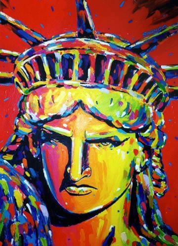 Stango Gallery: Monuments | Red Statue of Liberty Pop Art | Gallery at Studio Burke, Washington, DC