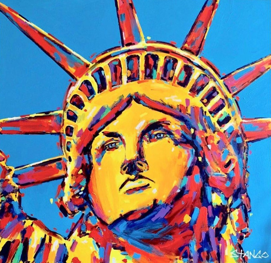 Stango Gallery: Monuments | Blue Statue of Liberty Pop Art | Gallery at Studio Burke, Washington, DC