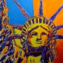 Stango Gallery: Monuments | Orange and Blue Statue of Liberty Pop Art | Gallery at Studio Burke, Washington, DC