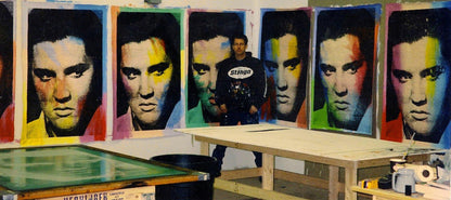 Stango Gallery: American Icon Elvis Presley | Orange and Blue Elvis | Gallery at Studio Burke, Washington, DC