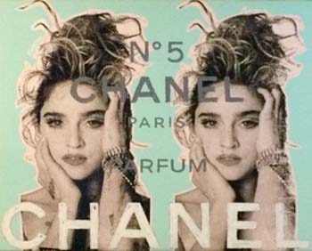 Stango Gallery: Iconic Madonna | Light Mint Green Madonna and Chanel No.5 Pop Art | Gallery at Studio Burke, Washington, DC