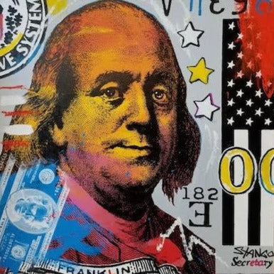 Painting by John Stango | Ben Franklin American Money, Money, Money | USA Patriotic Artist | Washington, DC | Artist John Stango