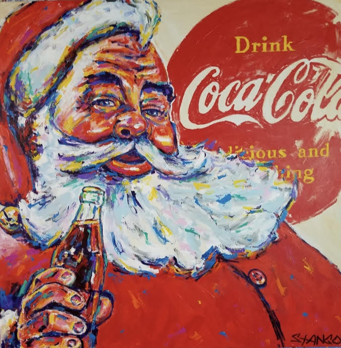 Painting by John Stango | Coca Cola and Santa Claus | Custom Contemporary Art | Gallery Burke DC