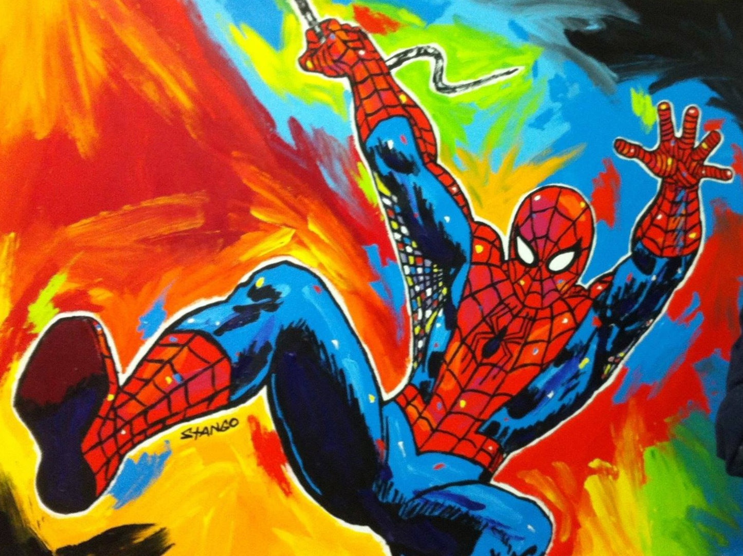 Painting by John Stango | Stango Gallery: American Superhero Spiderman | Spiderman, Spiderman | USA Patriotic Artist | Washington, DC |