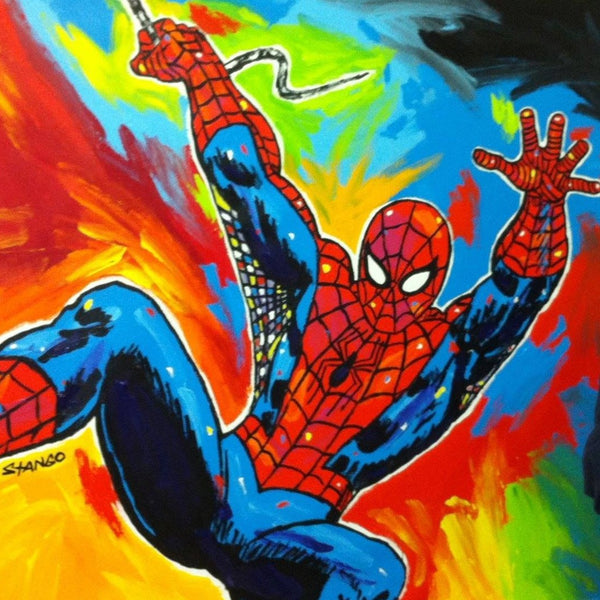 Painting by John Stango | Stango Gallery: American Superhero Spiderman | Spiderman, Spiderman | USA Patriotic Artist | Washington, DC |