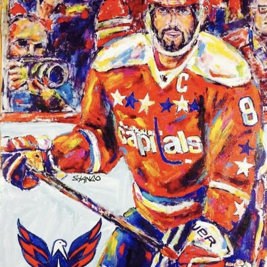 John Stango | Washington Capitals | Hockey, Hockey, Hockey | Washington Caps Custom Painting | Commissions Avail | Large Abstract | Gallery at Studio Burke Ltd - Washington, DC