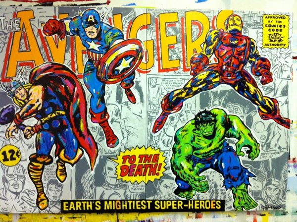 Painting by John Stango | Stango Gallery: American Superheros Avengers | Spider-Man, Captain America, The Hulk, Superman | USA Patriotic Artist | Washington, DC |