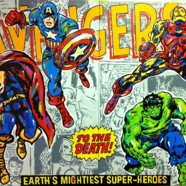 Painting by John Stango | Stango Gallery: American Superheros Avengers | Spider-Man, Captain America, The Hulk, Superman | USA Patriotic Artist | Washington, DC |