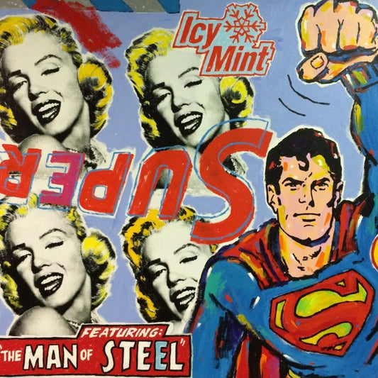 Painting by John Stango | Stango Gallery: American Super Hero: Superman | Superman, Man of Steel and Marilyn | USA Patriotic Artist | Washington, DC |