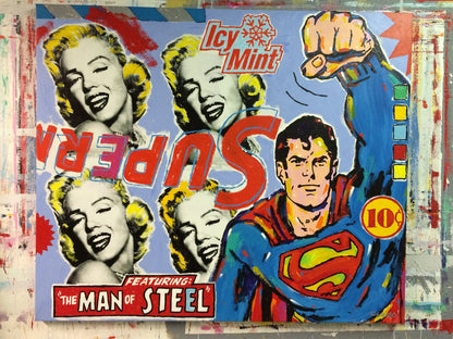 Painting by John Stango | Stango Gallery: American Super Hero: Superman | Superman, Man of Steel and Marilyn | USA Patriotic Artist | Washington, DC |