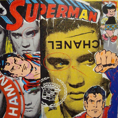 Painting by John Stango | Stango Gallery: Art of the Man: Superman |  Superman, Elvis, Arm and Hammer, Chanel, Nancy | USA Patriotic Artist 
