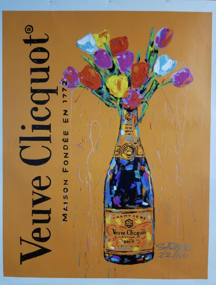 Stango Gallery: Flowers | French Tulips in Champagne Bottle  Pop Art | Custom Contemporary Art | Gallery Burke DC