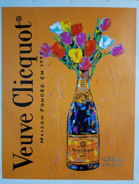 Stango Gallery: Flowers | French Tulips in Champagne Bottle  Pop Art | Custom Contemporary Art | Gallery Burke DC