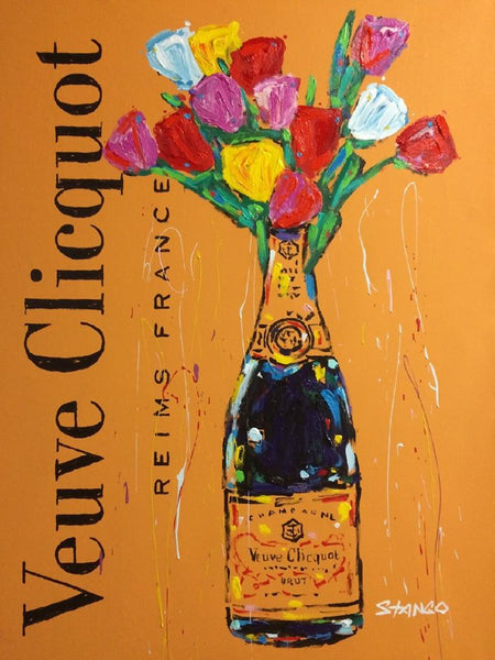 Stango Gallery: Flowers | French Tulips in Champagne Bottle  Pop Art | Custom Contemporary Art | Gallery Burke DC
