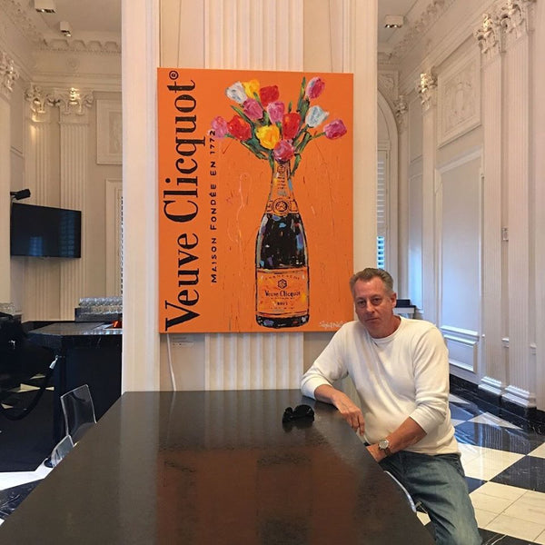 Stango Gallery: Flowers | French Tulips in Champagne Bottle  Pop Art | Custom Contemporary Art | Gallery Burke DC