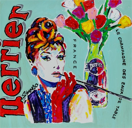 Stango Gallery: Flowers | Audrey's French Tulips in Perrier Bottle  Pop Art | Custom Contemporary Art | Gallery Burke DC