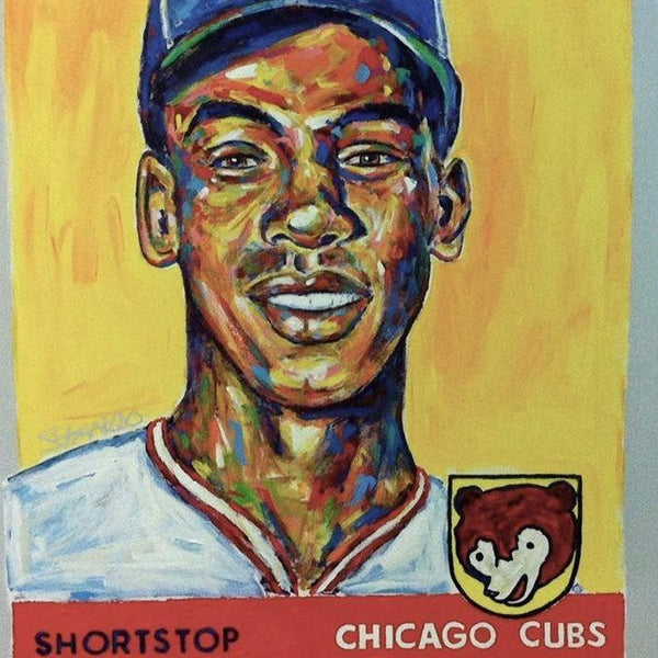 Painting by John Stango | Stango Gallery: American Baseball | Chicago Cubs Ernie Banks | USA Patriotic Artist | Washington, DC |