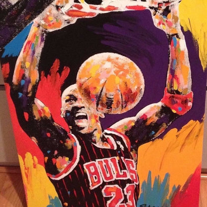 Painting by John Stango | Stango Gallery: American Basketball | Chicago Bulls Michael Jordan | USA Patriotic Artist | Washington, DC |