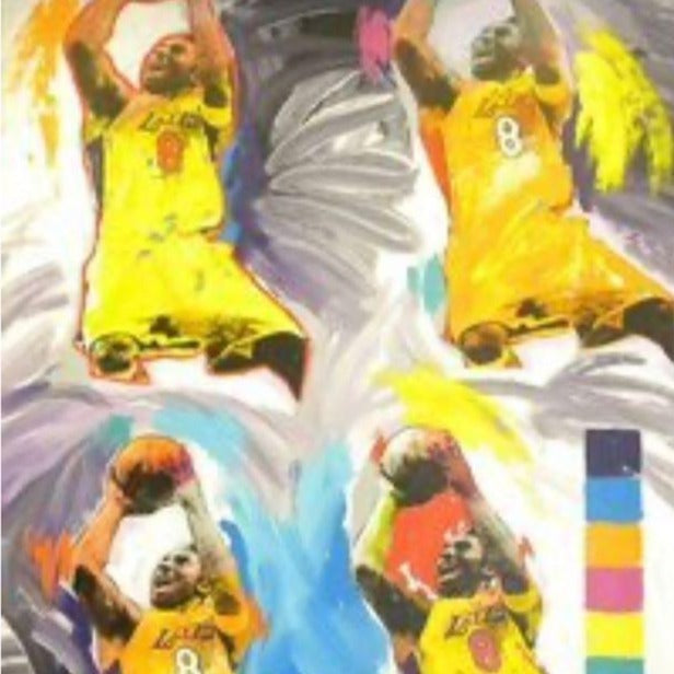 Painting by John Stango | Stango Gallery: American Basketball | Lakers Kobe Bryant | USA Patriotic Artist | Washington, DC |