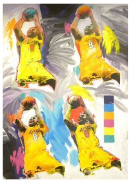 Painting by John Stango | Stango Gallery: American Basketball | Lakers Kobe Bryant | USA Patriotic Artist | Washington, DC |