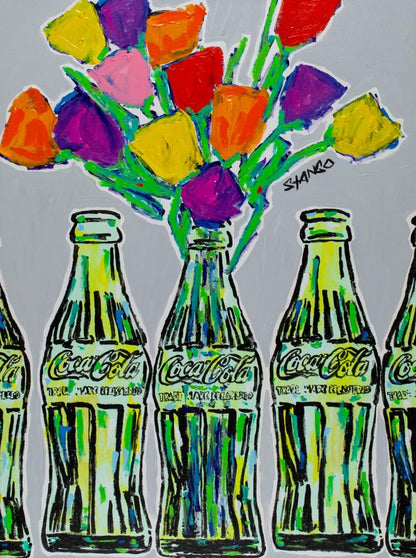 Stango Gallery: Flowers | Coca Cola and Tulip Flowers Pop Art | Custom Contemporary Art | Gallery Burke DC