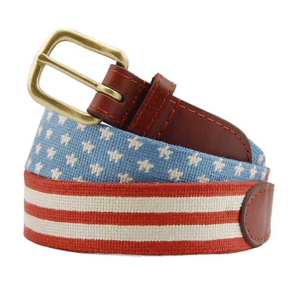 Needlepoint Collection | Stars and Stripes Needlepoint Belt | Smathers and Branson-Belt-Sterling-and-Burke