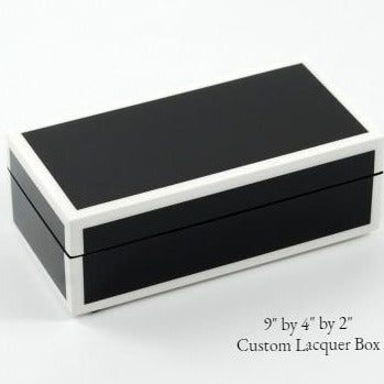 Bespoke Lacquer Stationery Box | Rectangular Desk Box | Stationery Box | Custom Box for Corporate Gift Giving | Sterling and Burke Ltd-Desk Accessory-Sterling-and-Burke