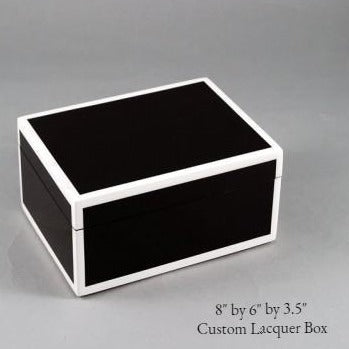 Bespoke Lacquer Stationery Box | Rectangular Desk Box | Stationery Box | Custom Box for Corporate Gift Giving | Sterling and Burke Ltd-Desk Accessory-Sterling-and-Burke