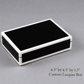 Bespoke Lacquer Stationery Box | Rectangular Desk Box | Stationery Box | Custom Box for Corporate Gift Giving | Sterling and Burke Ltd-Desk Accessory-Sterling-and-Burke