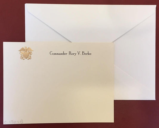 Bespoke Stationery | Large / Executive Correspondence Card and Envelope Set | Gold Logo Seal and Text on Correspondence Card and Blank Envelope | Hand Engraved | Sterling and Burke Ltd-Custom Stationery-Sterling-and-Burke