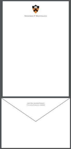 Bespoke Stationery | Large Correspondence / Executive Sheet and Envelope Set | Two Color Seal and Text on Sheet and Address on Envelope Flap | Hand Engraved | Sterling and Burke Ltd-Custom Stationery-Sterling-and-Burke