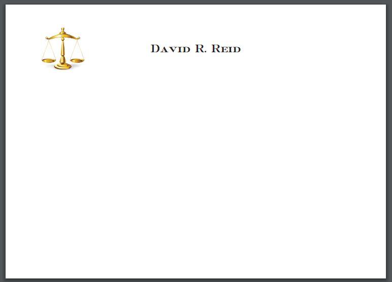 Bespoke Proof | Reid Stationery | Large Executive Correspondence Card Only | Gold Logo Seal and Text on Correspondence Card Only | Hand Engraved | Sterling and Burke Ltd-Custom Stationery-Sterling-and-Burke