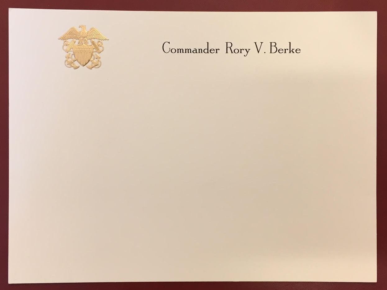 Bespoke Stationery | Large / Executive Correspondence Card Only | Gold Logo Seal and Text on Correspondence Card Only | Hand Engraved | Sterling and Burke Ltd-Custom Stationery-Sterling-and-Burke