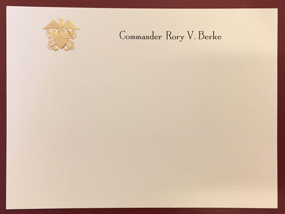 Bespoke Stationery | Large / Executive Correspondence Card Only | Gold Logo Seal and Text on Correspondence Card Only | Hand Engraved | Sterling and Burke Ltd-Custom Stationery-Sterling-and-Burke