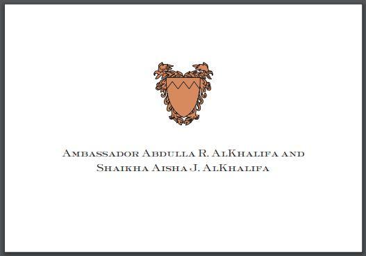 Bespoke Proof | Bahrain Embassy Stationery | Gift Card Only | Gold Seal and Text on Gift Card Only | Hand Engraved | Sterling and Burke Ltd-Custom Stationery-Sterling-and-Burke