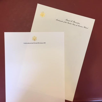 Bespoke Business Stationery | Gold Seal and Text | Monarch Sheet and Envelope Set | Hand Engraved | Sterling and Burke Ltd-Stationery-Sterling-and-Burke