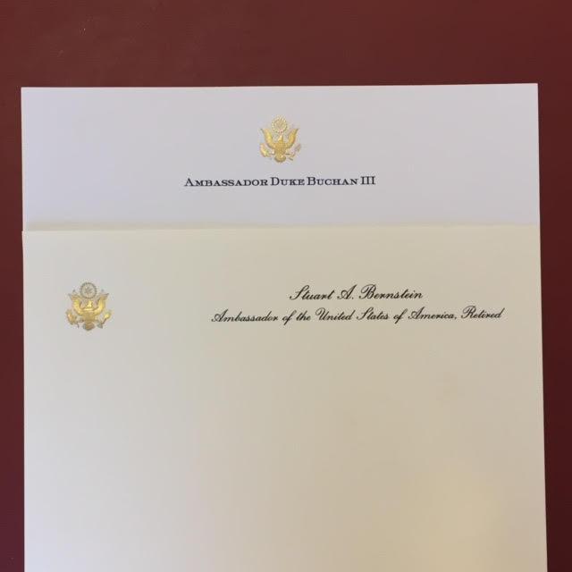 ****Bespoke Stationery | Correspondence Card and Envelope Set | Gold Eagle Seal and Text | Hand Engraved | Paper made in USA | Sterling and Burke Ltd-Custom Stationery-Sterling-and-Burke